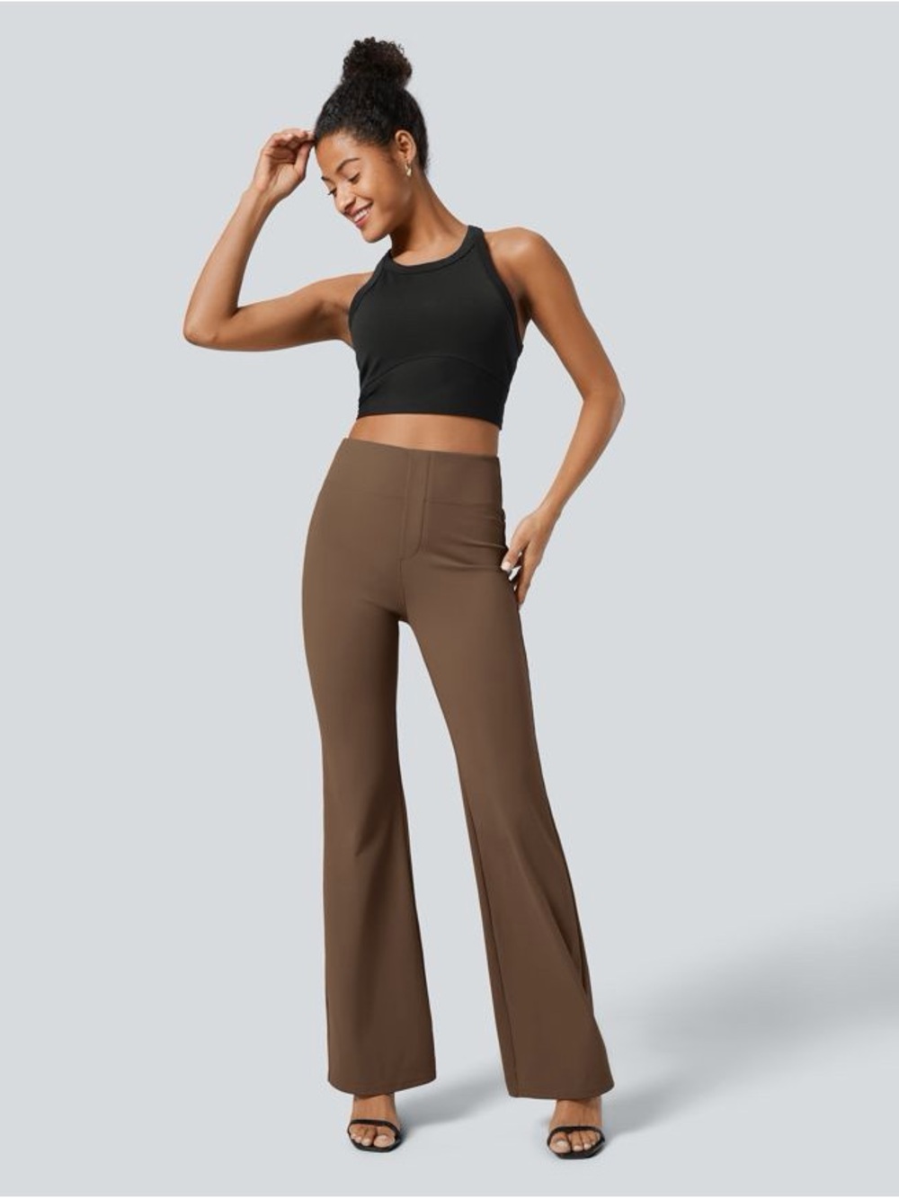 Halara Flex™ High Waisted Back Side Pocket Slight Flare Work Pants Small M